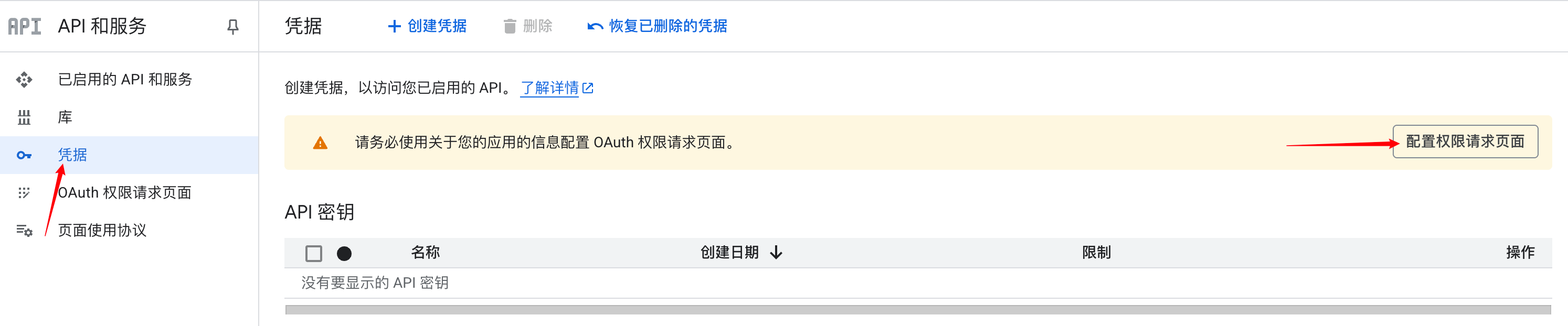 配置权限请求页面